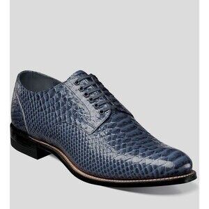 Stacy Adams Men's Madison Oxford Anaconda Print Shoes, Blue, Size 12 D